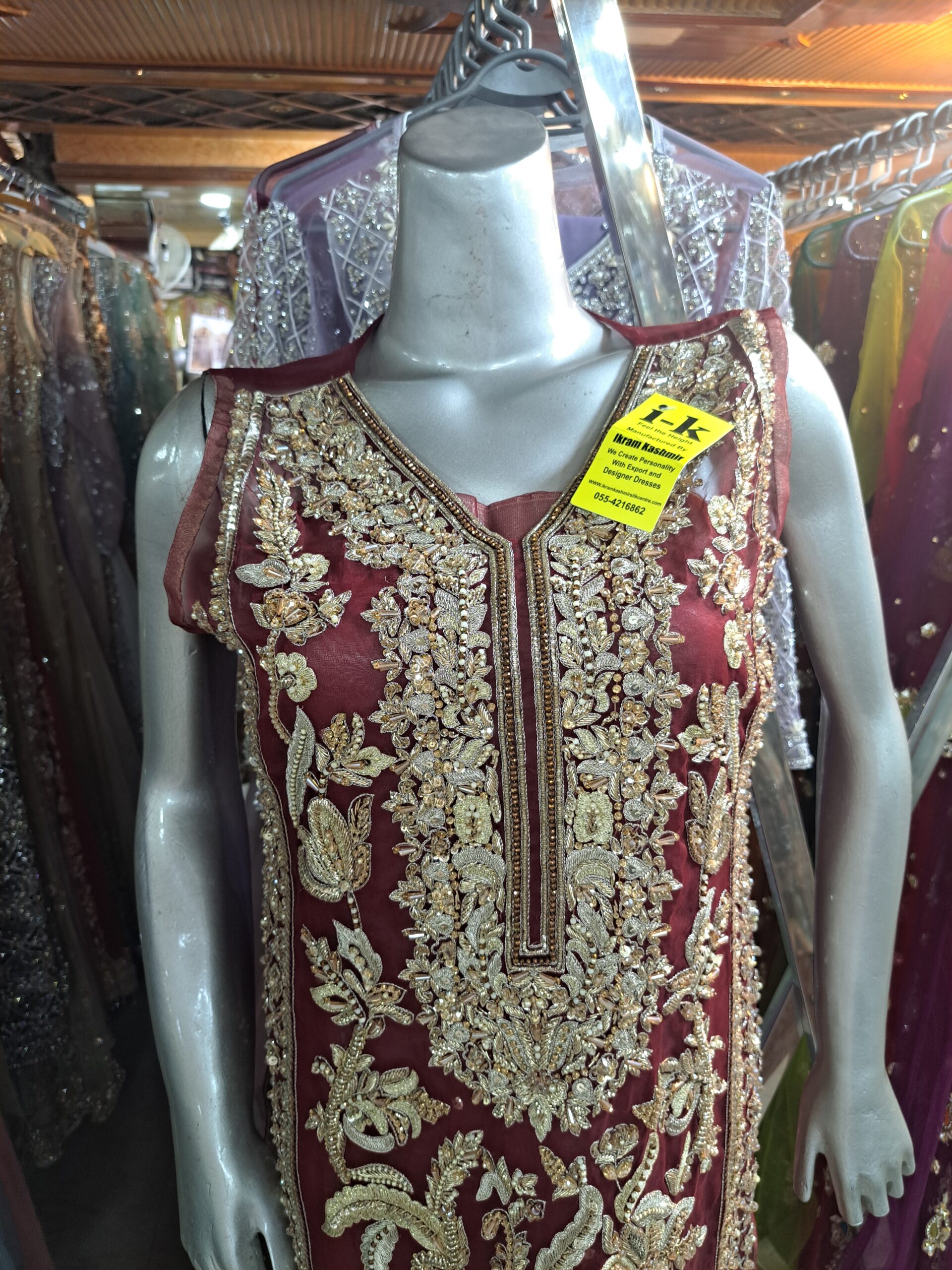 Party Wear Shirt S324 Mahroon